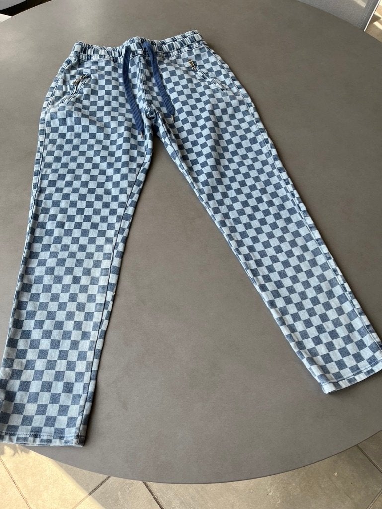 Nieuwe blauwe geblokte Vanilla spijkerbroek, maat M, Kleding | Dames, Blauw, Vanilia, Nieuw, Ophalen of Verzenden