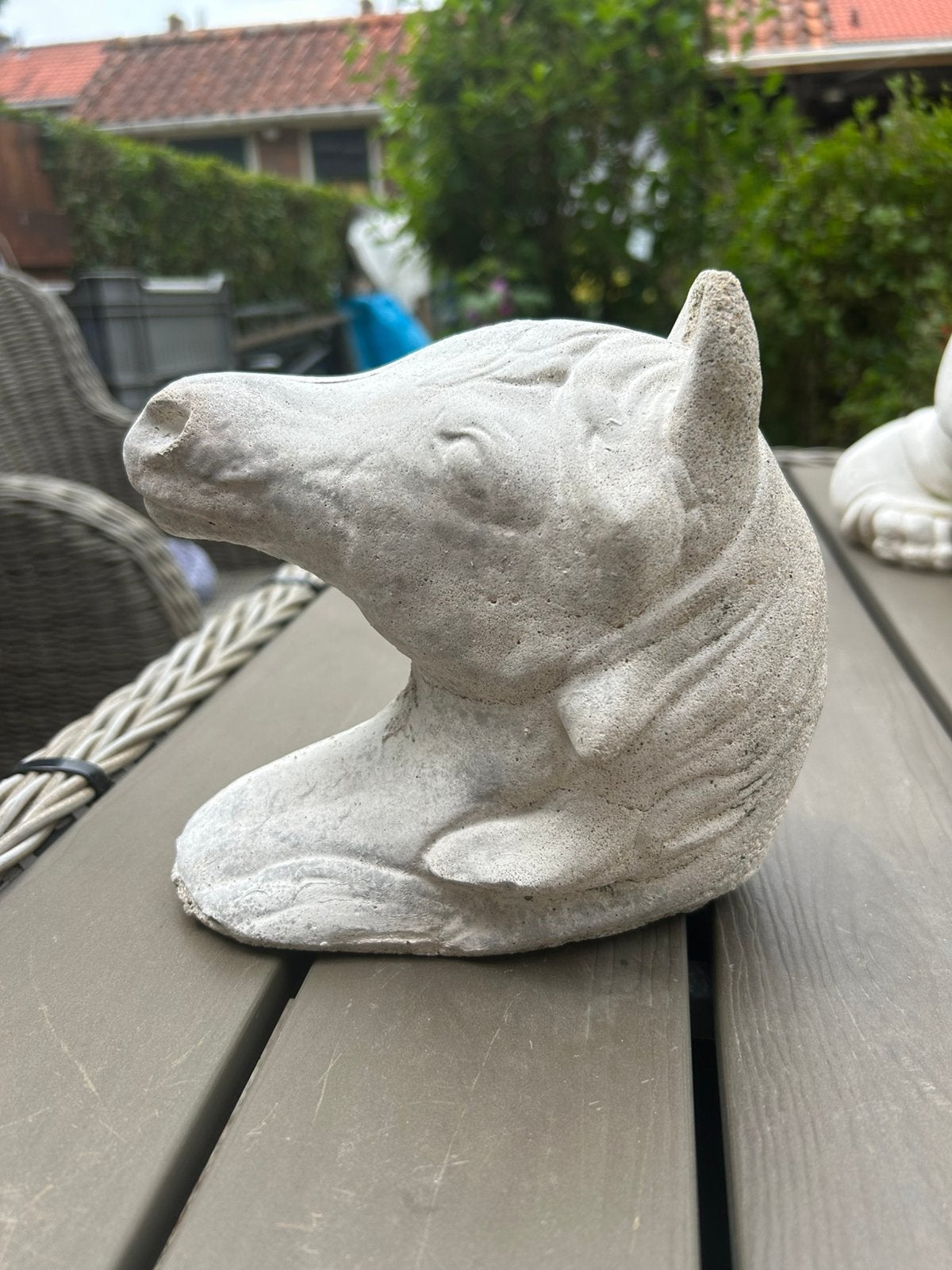 Betonnen beeld paardenhoofd om op te hangen, Tuin en Terras, Ophalen