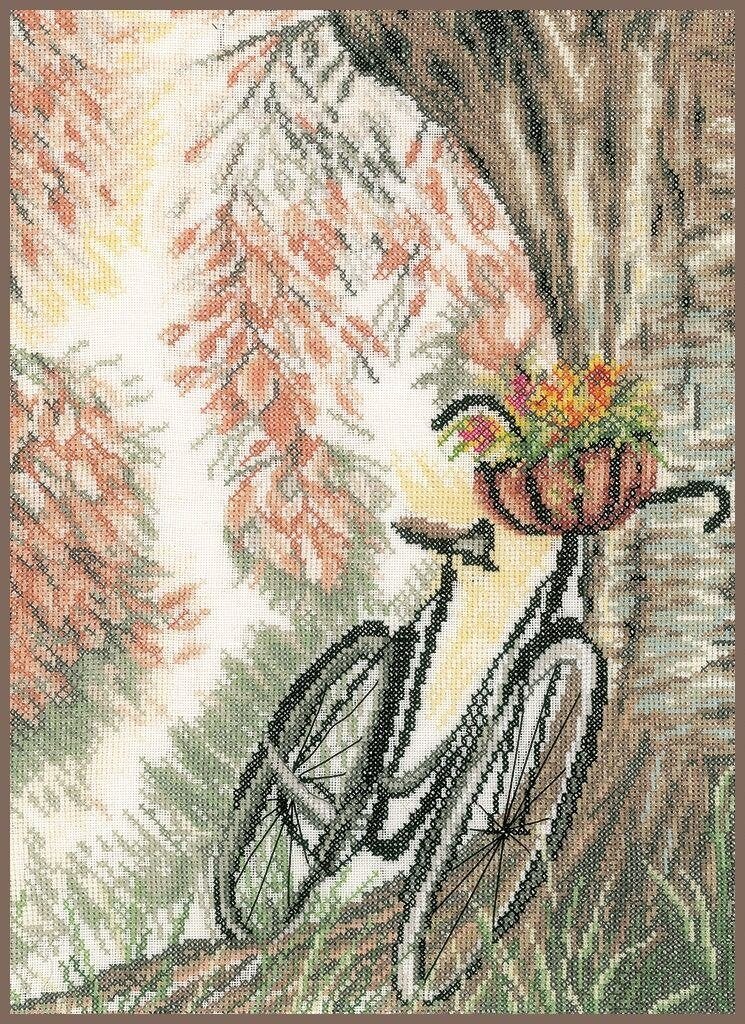Borduurpakket Bike & flower basket pn0171414, ., Nieuw, Ophalen of Verzenden, .