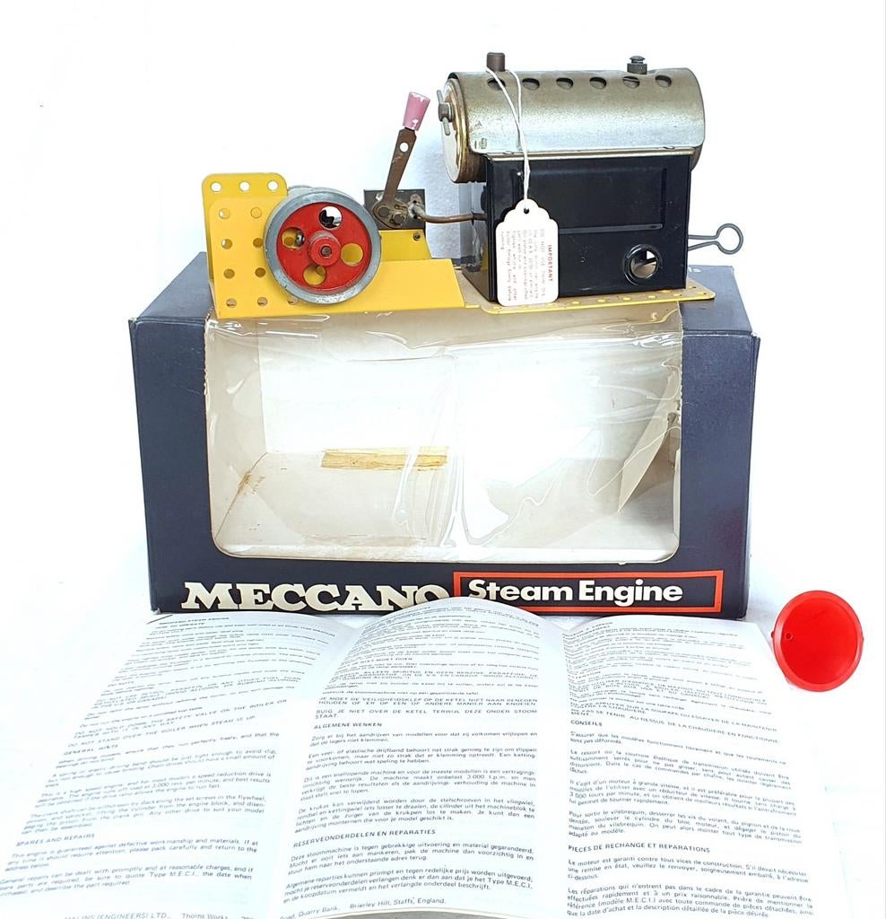 Meccano Krachtige Aandrijf Stoommachine Metaal/Blik met Doos, Ophalen of Verzenden, Zo goed als nieuw, Groter dan 1:32