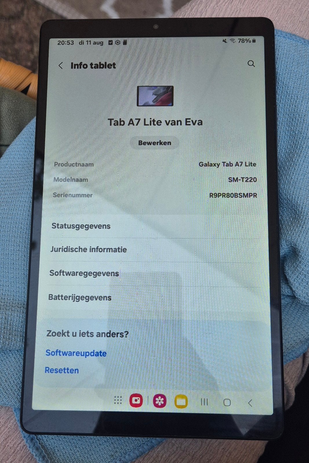 Samsung Galaxy Tab A7 Lite (SM-T220) 32GB met kinderhoes, Gebruikt, 32 GB, Uitbreidbaar geheugen, Ophalen of Verzenden