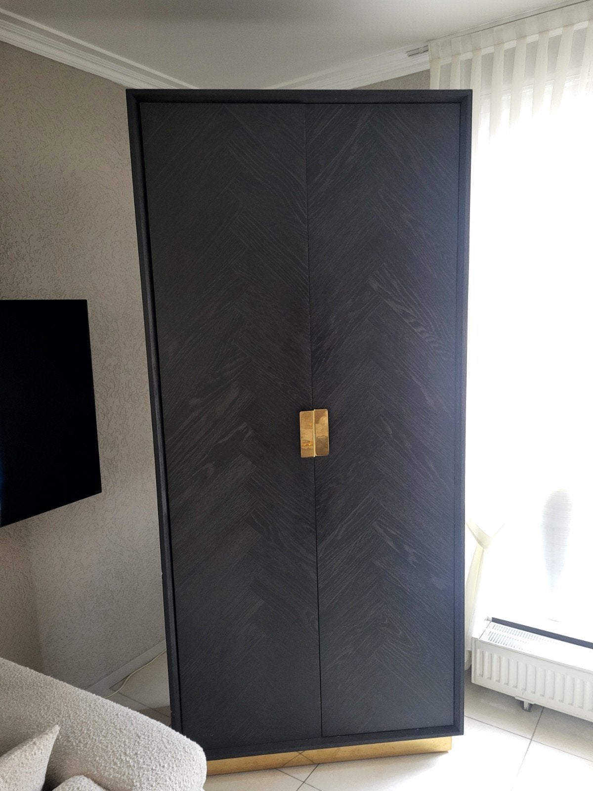 richmond wandkast kast blackbone zwart goud 220hoogne, Gebruikt, 25 tot 50 cm, 50 tot 100 cm, Ophalen of Verzenden