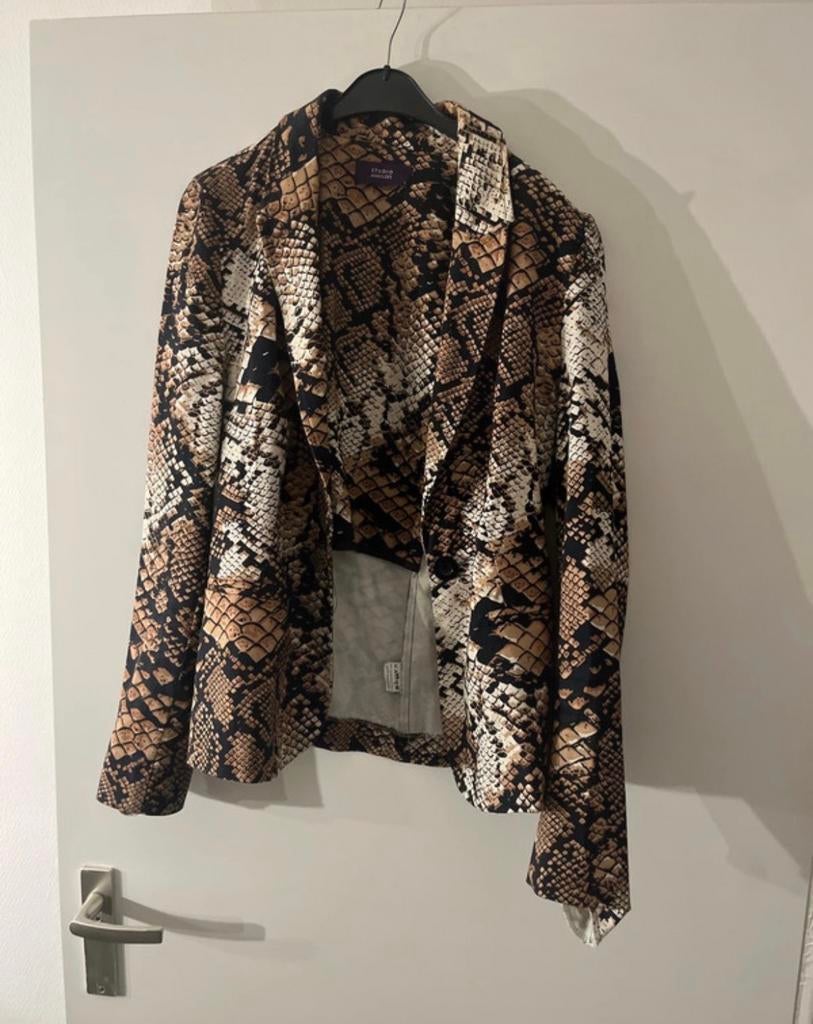 Maat l Studio Anneloes Blazer met Slangenprint, Ophalen of Verzenden, Zo goed als nieuw, Maat 38/40 (M), Bruin