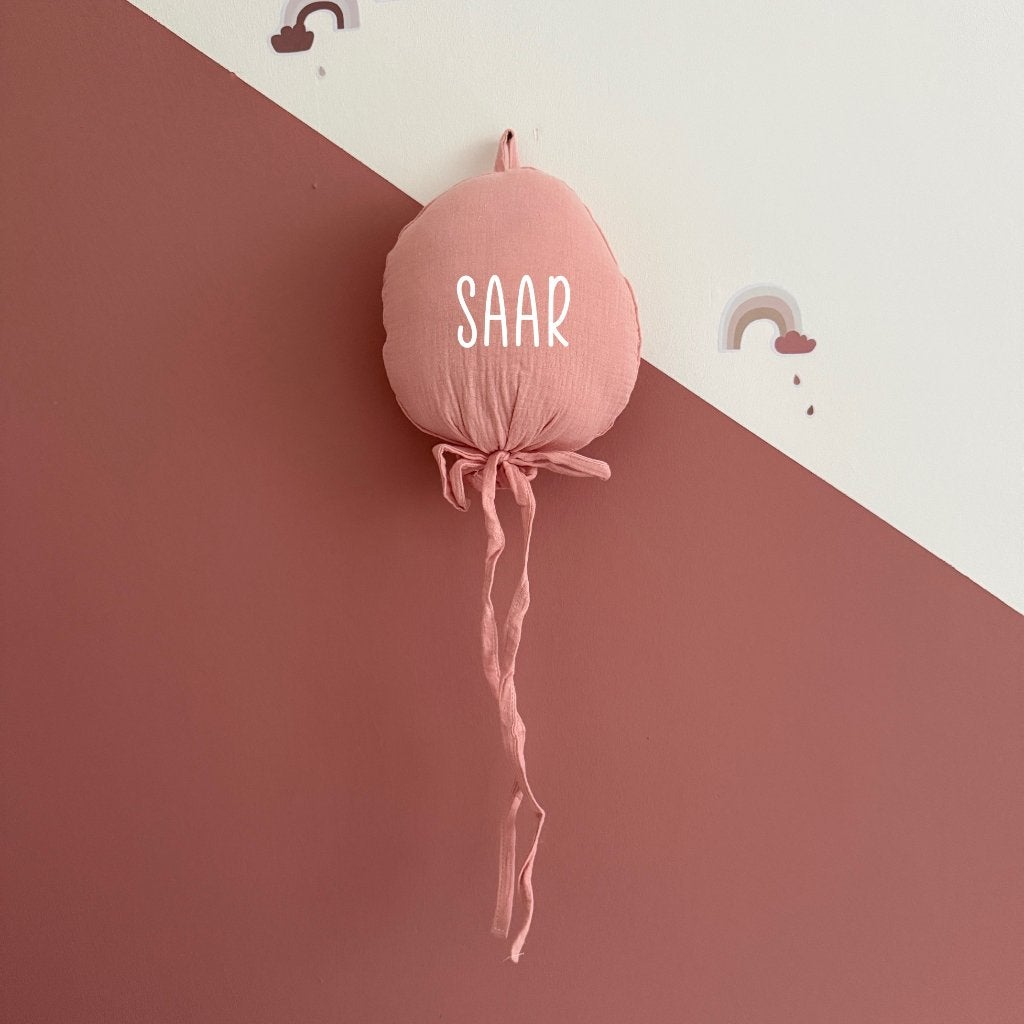 ballon decoratie mousseline roze met naam, Ophalen of Verzenden, Nieuw, Wanddecoratie