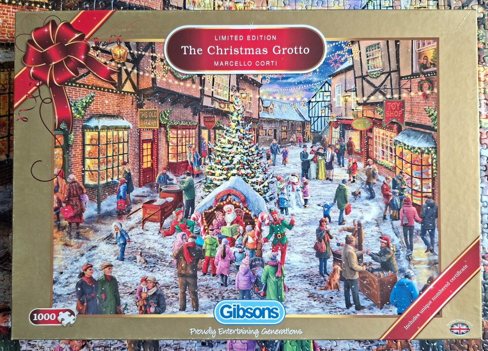 Gibsons The Christmas Grotto Limited Edition 1000 stukjes, Ophalen of Verzenden, 500 t/m 1500 stukjes, Gebruikt, Legpuzzel