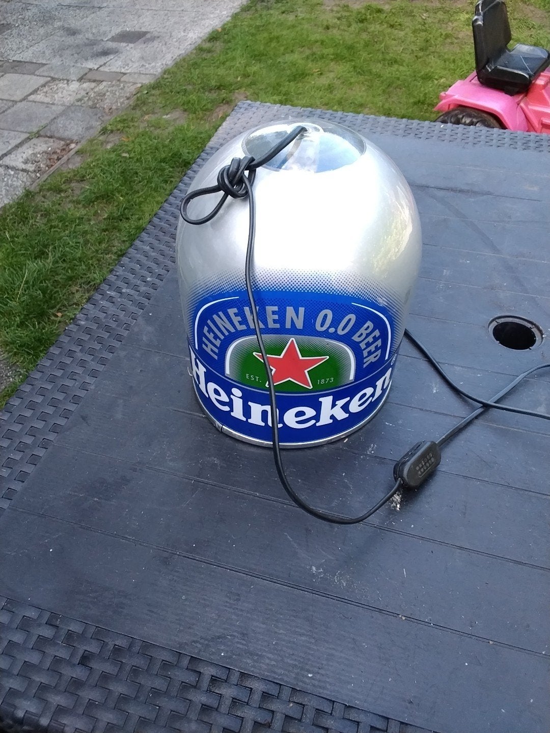 Heineken 0.0 Bier Lamp - Unieke Decoratie € 10, Gebruikt, Ophalen of Verzenden, Metaal, Industrieel
