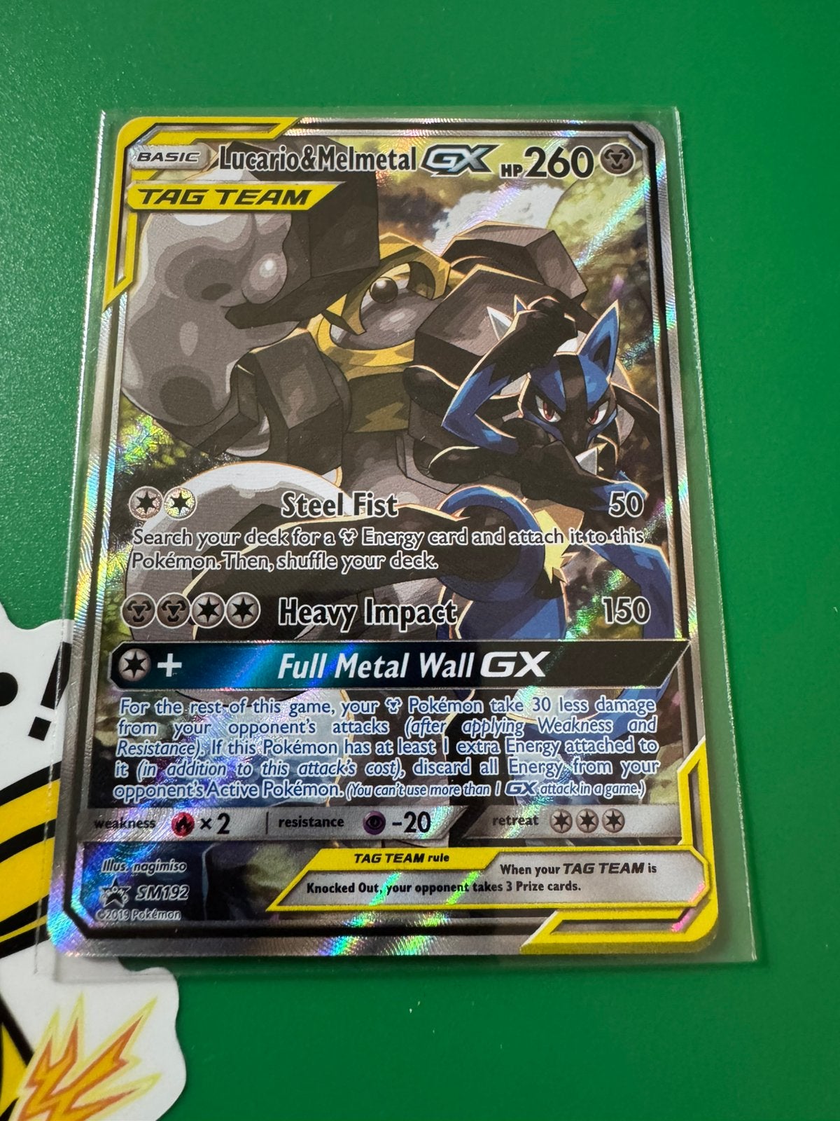 Lucario & Melmetal GX SM192, Ophalen, Zo goed als nieuw, Losse kaart, Foil