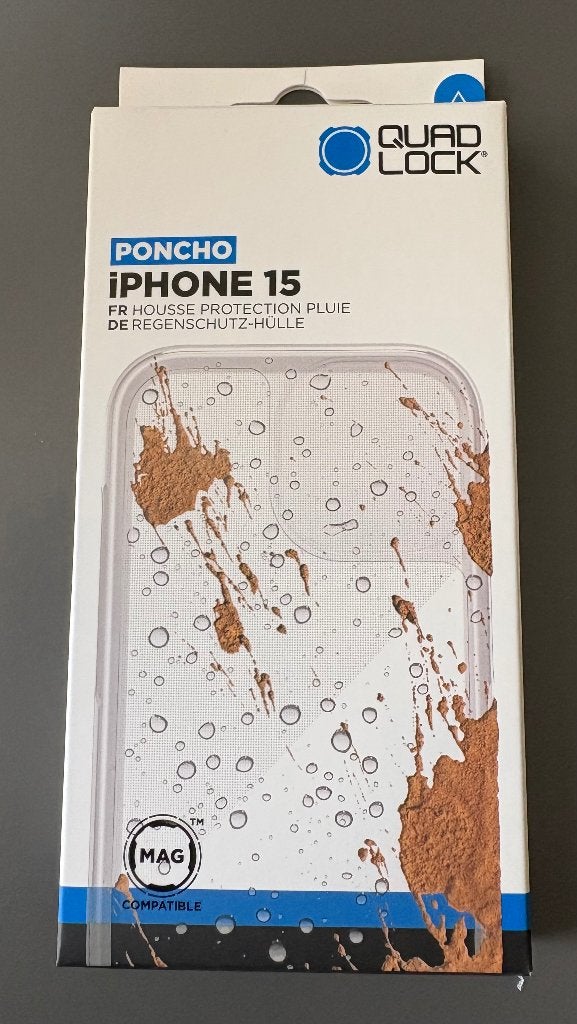 Quad Lock poncho iPhone 15, Ophalen of Verzenden, Zo goed als nieuw, Quad Lock, IPhone 15