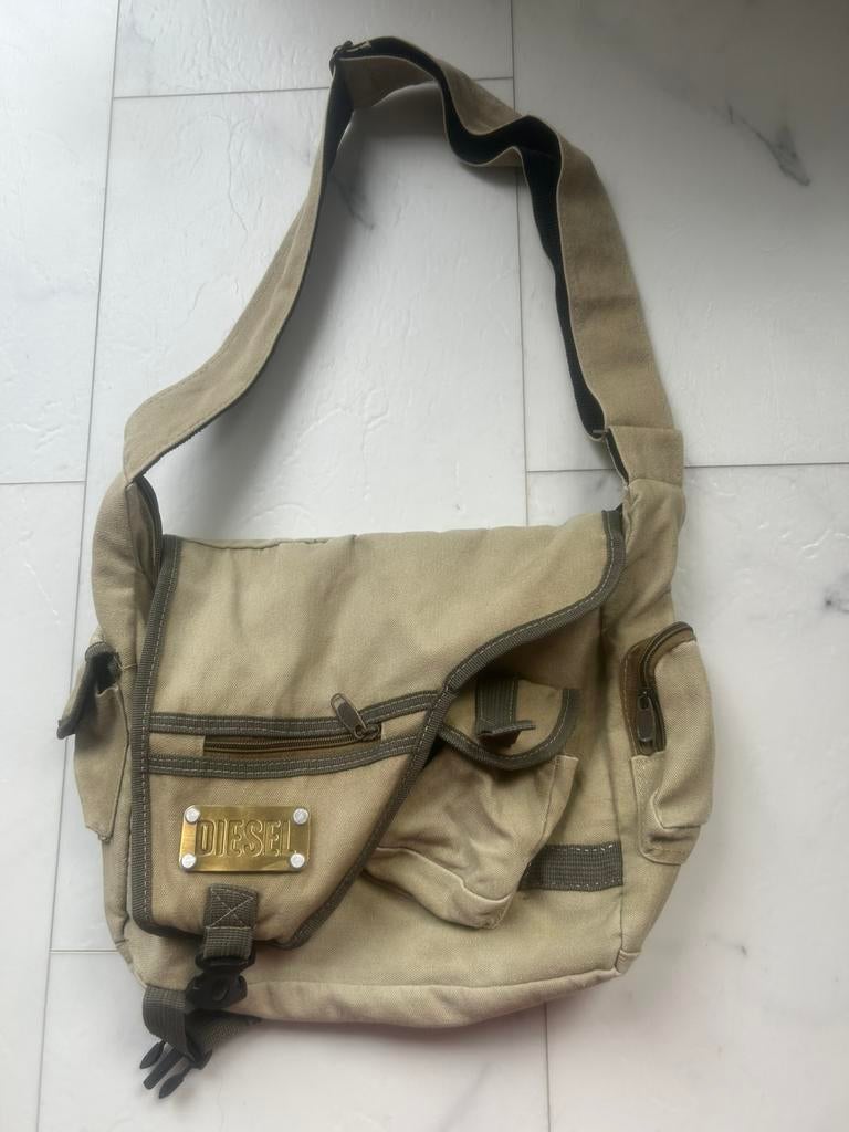 Diesel canvas tas, Ophalen of Verzenden, Gebruikt, Beige, Overige merken