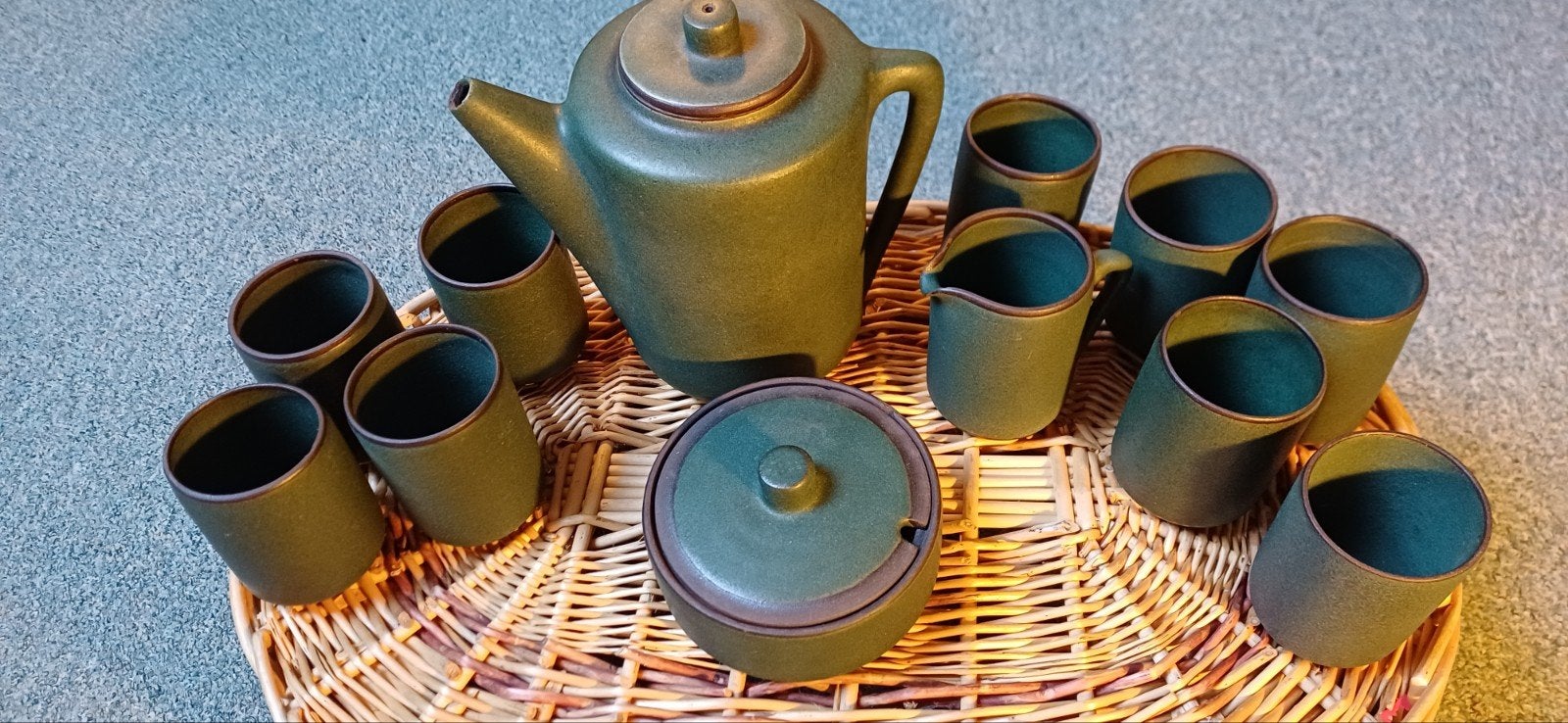 Derk Holman theeservies - Vintage aardewerk handgemaakt gesi, Ophalen