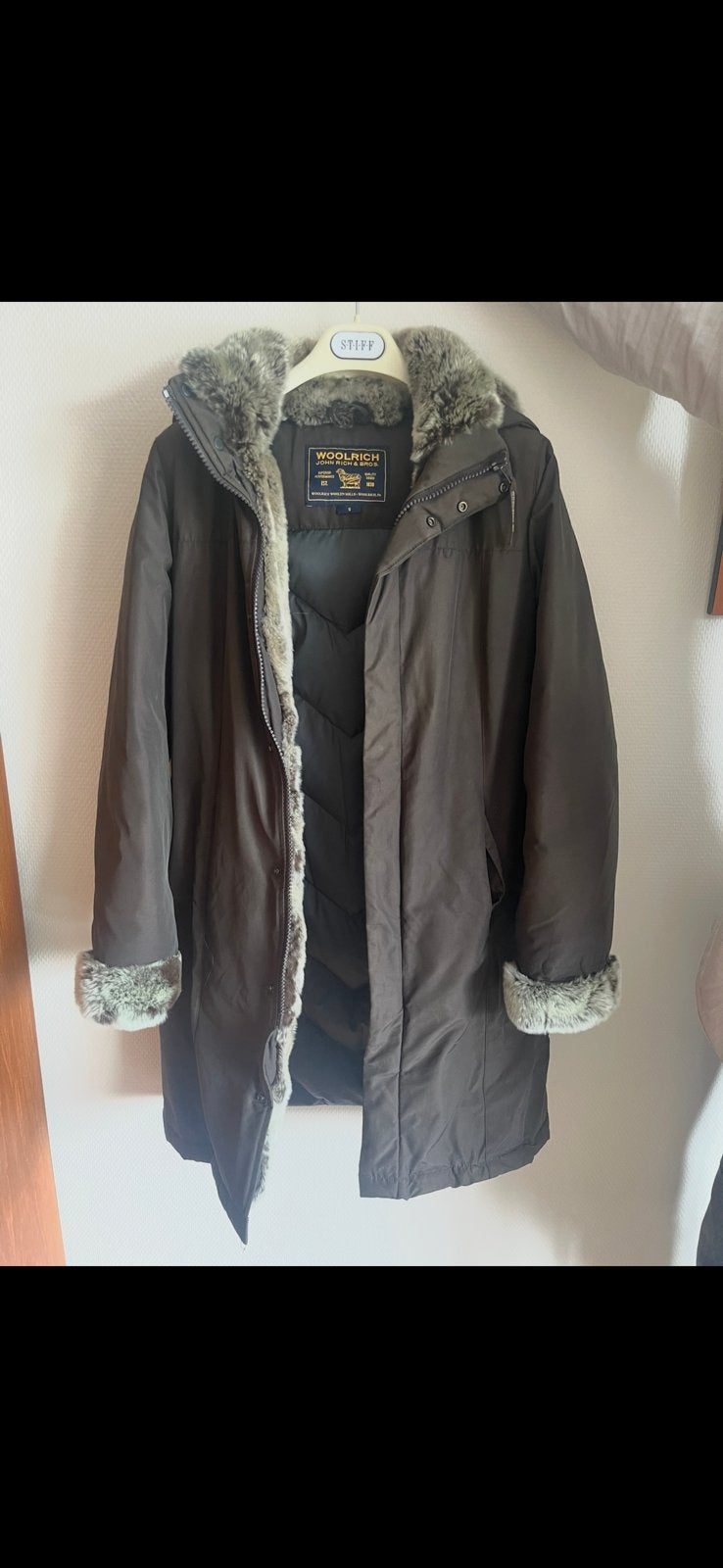 Woolrich Boulder Coat dames jas maat S – lange winterjas, Ophalen, Zo goed als nieuw, Maat 36 (S), Bruin
