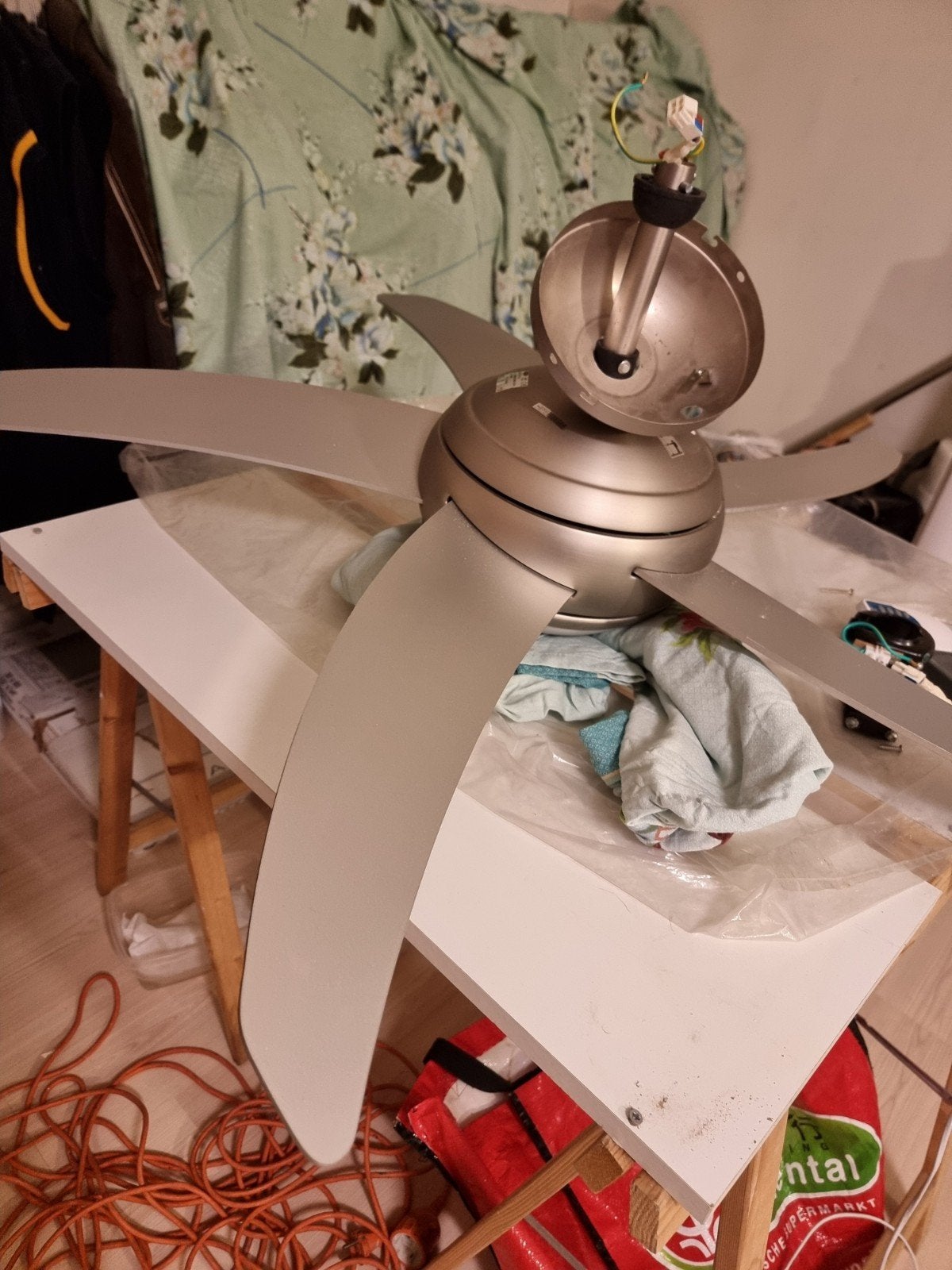 Plafond ventilator met afstandsbediening en lamp, Ophalen, Ventilator met afstandsbediening, Gebruikt, Plafondventilator
