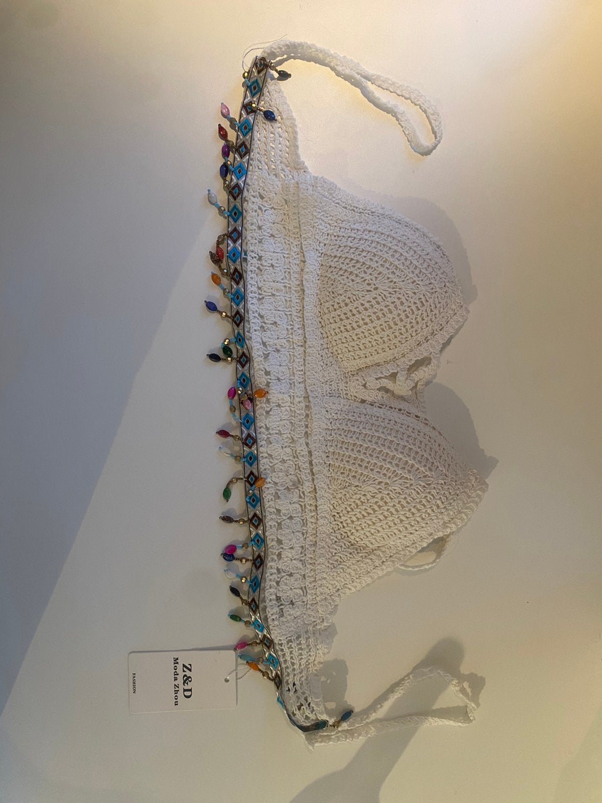 Nieuwe gehaakte witte bikini top Ibiza/Boho – Z&D – maat S/M, Kleding | Dames, Tops, Maat 38/40 (M), Wit, Ophalen of Verzenden