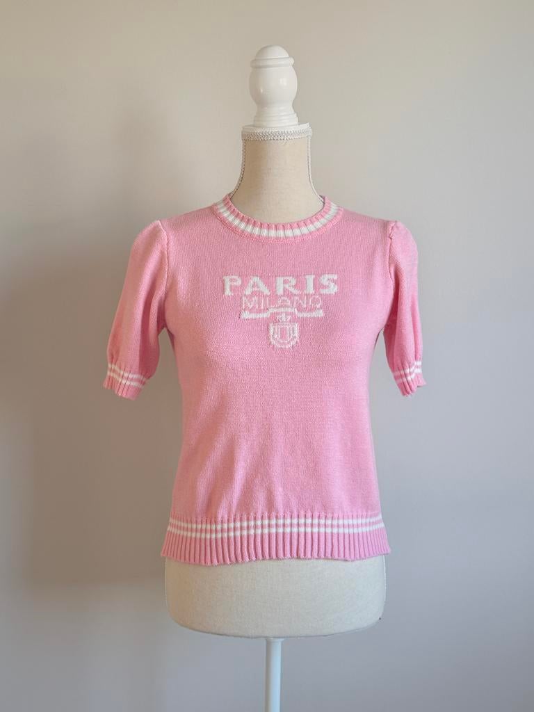 Roze Paris Milano Gebreide Shirt, Kleding | Dames, Nieuw, Ophalen of Verzenden, Korte mouw, Roze
