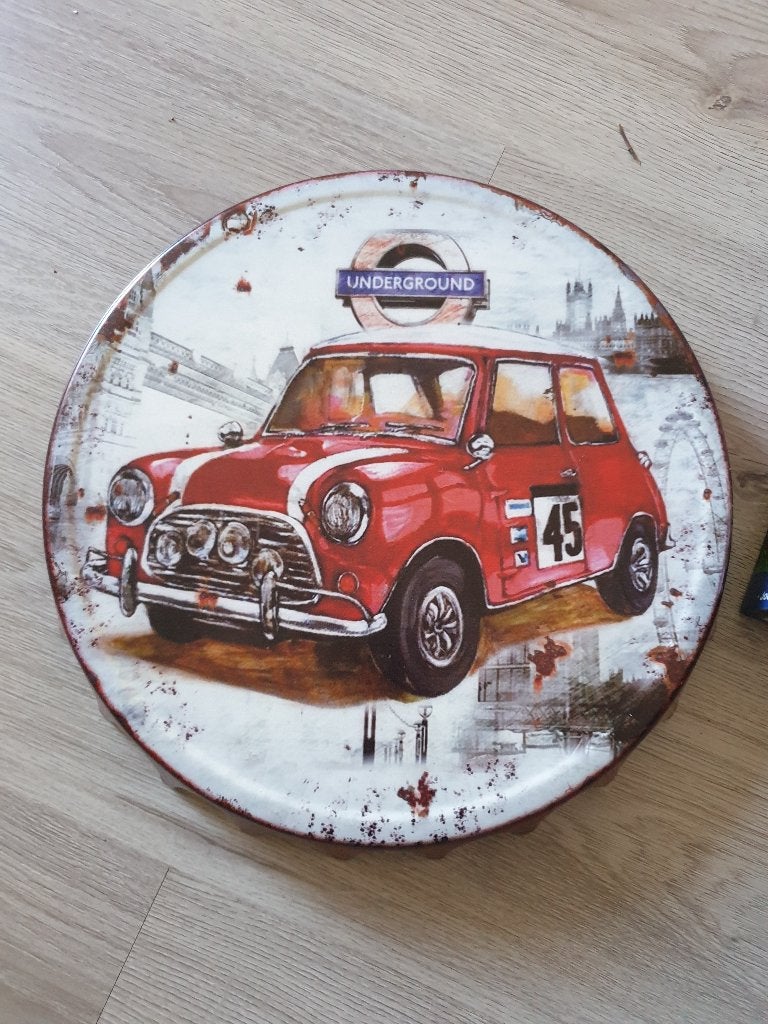 bierdop achtig kroonkurk met mini rond hanger circa 30 cm, Metaal, 30 cm, 30 cm, Nieuw