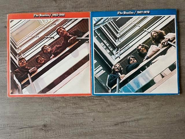 2x2LP The Beatles  - Rode en Blauwe Album, Cd's en Dvd's, Vinyl | Pop, Gebruikt, 12 inch, Ophalen of Verzenden