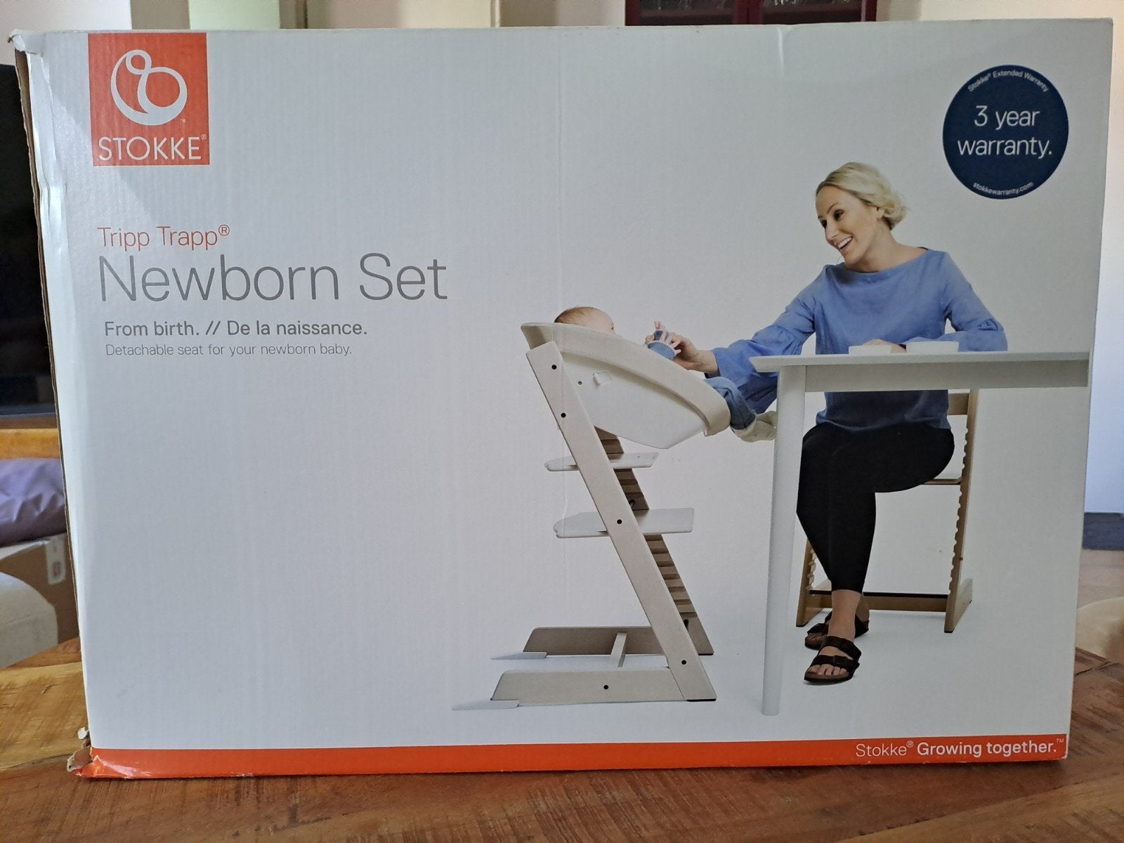 Stokke Tripp Trapp Newborn Set - Beige/Grijs, Kinderen en Baby's, Kinderstoelen, Ophalen of Verzenden, Gebruikt, Meegroeistoel