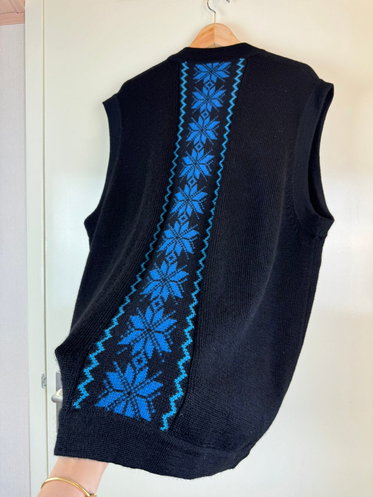 WINDFJORD DALE OF NORWAY Fair Isle Snowflake Wool Sweater XL, Ophalen of Verzenden, Zo goed als nieuw, Overige maten, Zwart