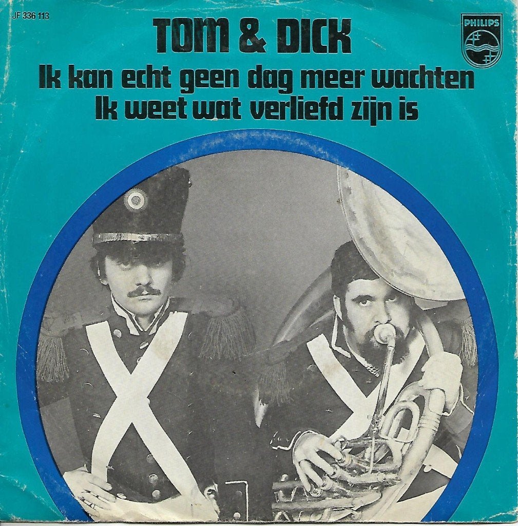 Tom & Dick - Ik kan echt geen dag meer wachten, Ophalen of Verzenden, Zo goed als nieuw, 7 inch, Nederlandstalig
