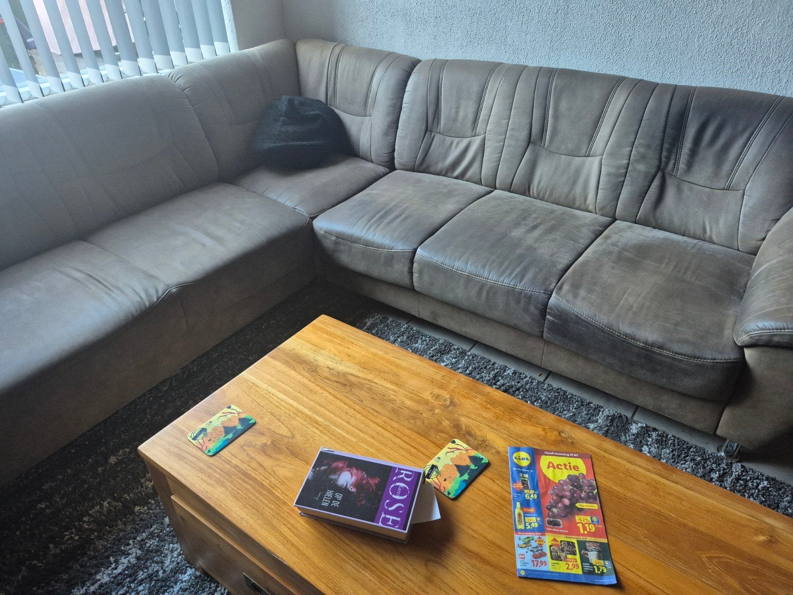 Gratis grote hoekbank - niet doorgezakt of kapot 2.60x2.40, Ophalen, Gebruikt, Hoekbank, 300 cm of meer