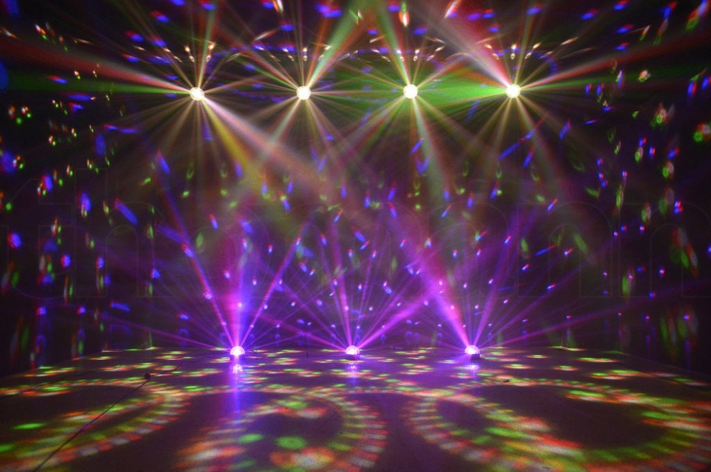 discoverlichting: 6 stuks samen  €149 RGBWA+UV-halvediscobal, Ophalen, Gebruikt, Licht, Geluidgestuurd