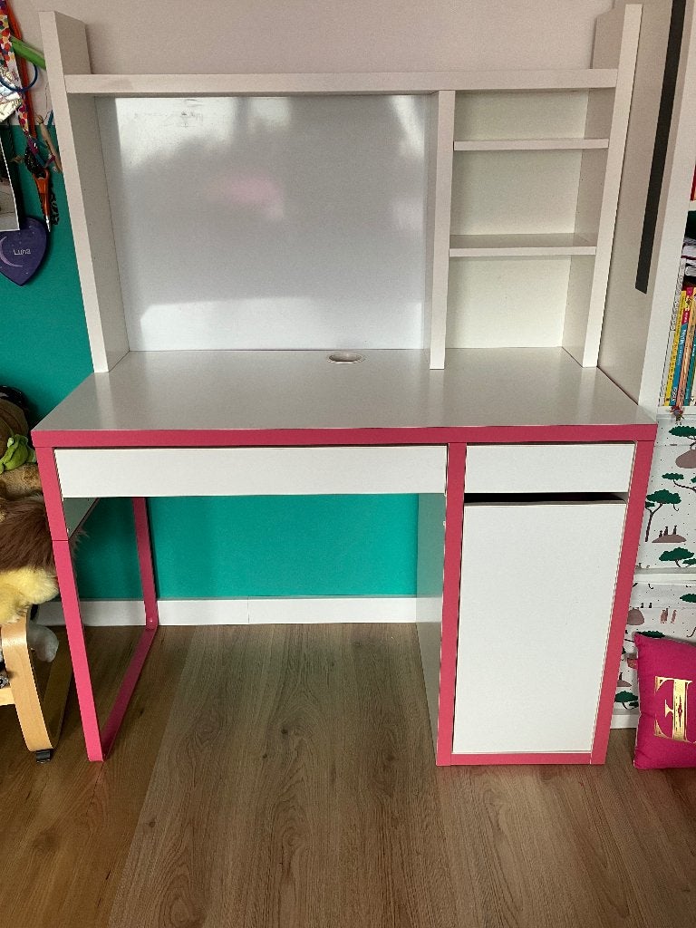 Ikea kinderbureau te koop, Ophalen, Gebruikt, Opzetstuk, Roze