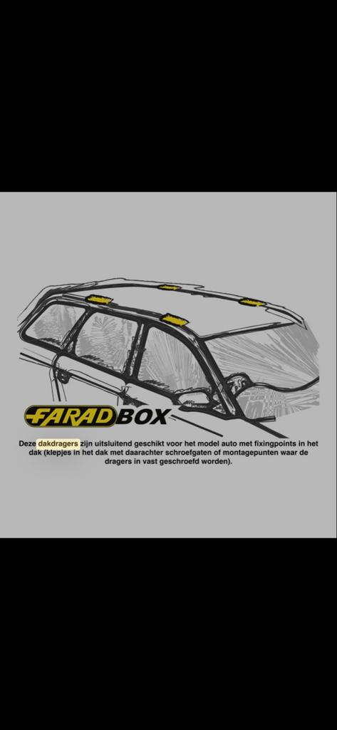 Farad Dakdragers voor autos met fixpoints, Auto diversen, Dakdragers, Ophalen, Gebruikt