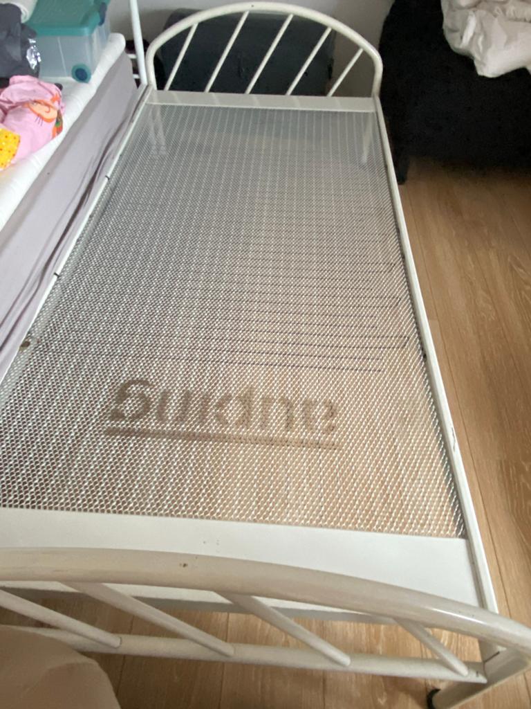 Wit stalen Auping bedframe 200 x 90 cm, Ophalen, Gebruikt, 90 cm, Eenpersoons