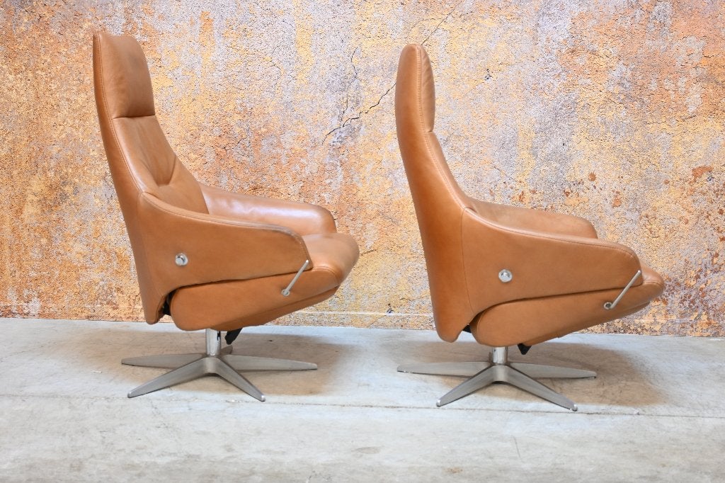 ZGANieuw cognackleurige leren Gealux design relaxfauteuil, Huis en Inrichting, 75 tot 100 cm, Ophalen of Verzenden, Zo goed als nieuw