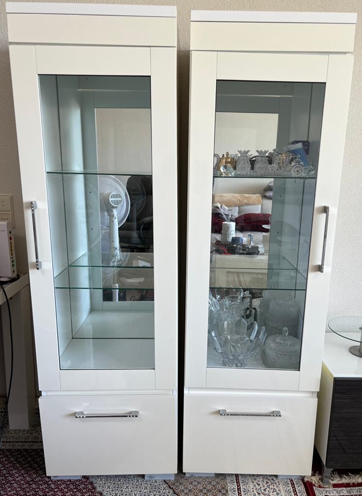 woonkamer set te koop, vitrinekast en tv tafel, Ophalen of Verzenden, Zo goed als nieuw, 25 tot 50 cm, Minder dan 100 cm