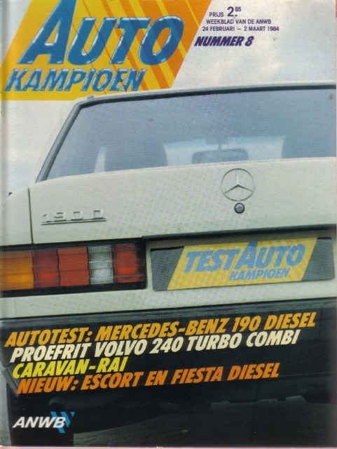 Autokampioen 8 1984 : Mercedes Benz 190D - Volvo 240 Turbo, Ophalen of Verzenden, Gelezen, Algemeen