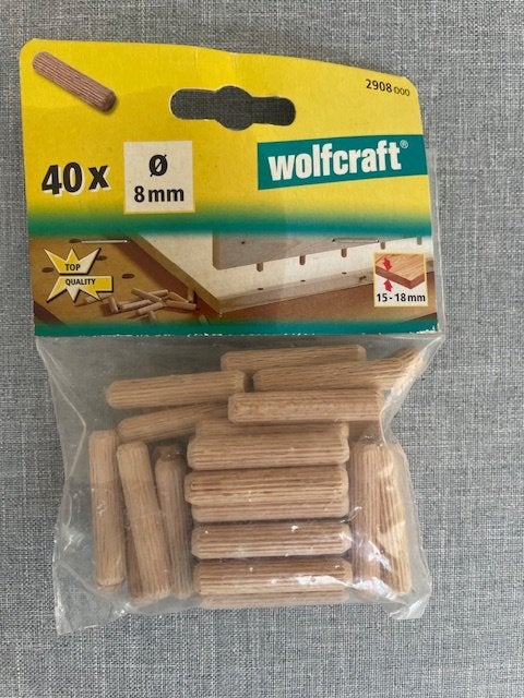 40 Houten Deuvels met een diameter van 8 mm, Minder dan 25 mm, Overige typen, Nieuw, Ophalen of Verzenden