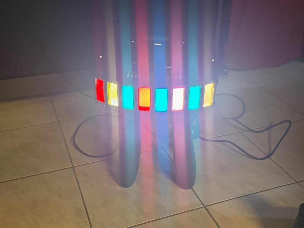 Retro '80-s Rainbow semi-ufo discolamp, Ophalen, Gebruikt, Licht, Kleur