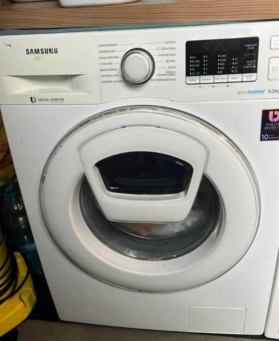 Samsung EcoBubble Wasmachine 9 kg, Ophalen, 6 tot 8 kg, Zo goed als nieuw, 85 tot 90 cm