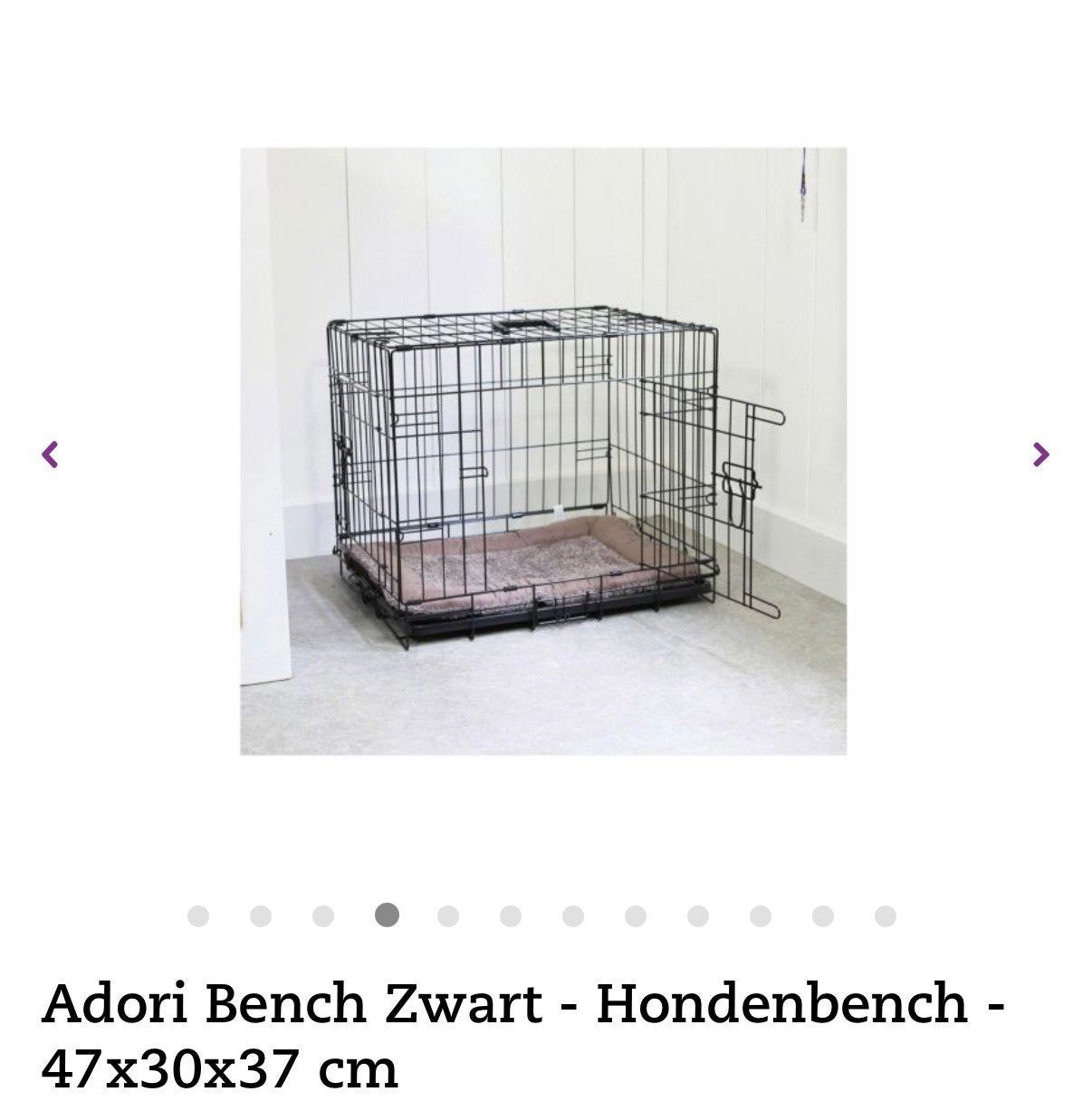 Adori Bench Zwart Hondenbench 47 x 30 x 37 cm, Dieren en Toebehoren, Ophalen, Zo goed als nieuw