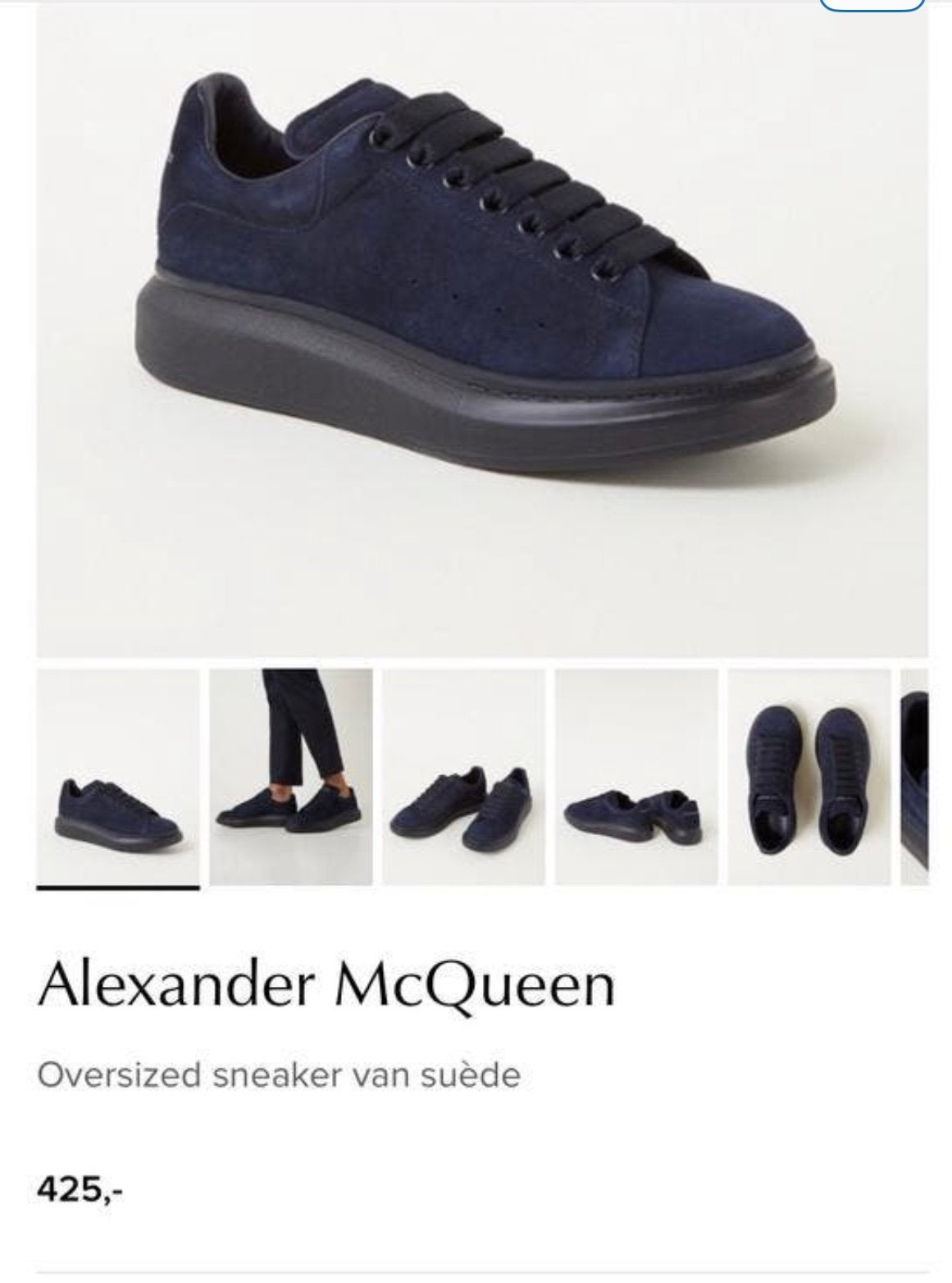 Suède Sneakers van Alexander McQueen, Verzenden, Zwart, Sneakers of Gympen, Zo goed als nieuw