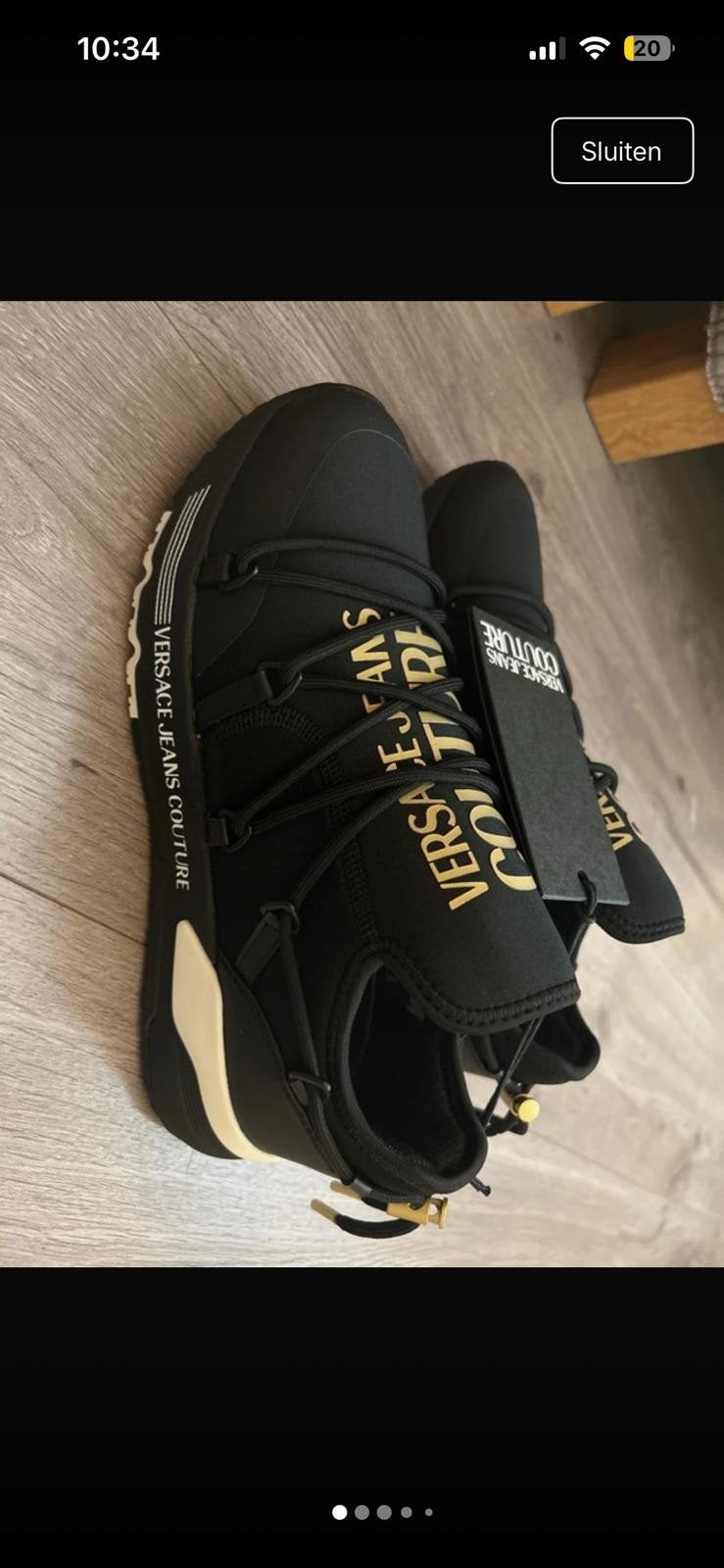 Versace Jeans Couture Sneakers Zwart/Goud., Kleding | Dames, Schoenen, Zwart, Nieuw, Ophalen of Verzenden, Sneakers of Gympen
