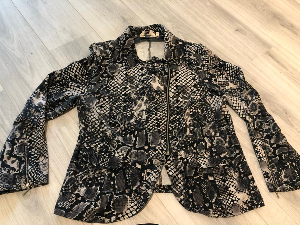 Blazer / jasje - slangenprint - Miss Etam - XXL, Verzenden, Zo goed als nieuw, Maat 46/48 (XL) of groter, Grijs