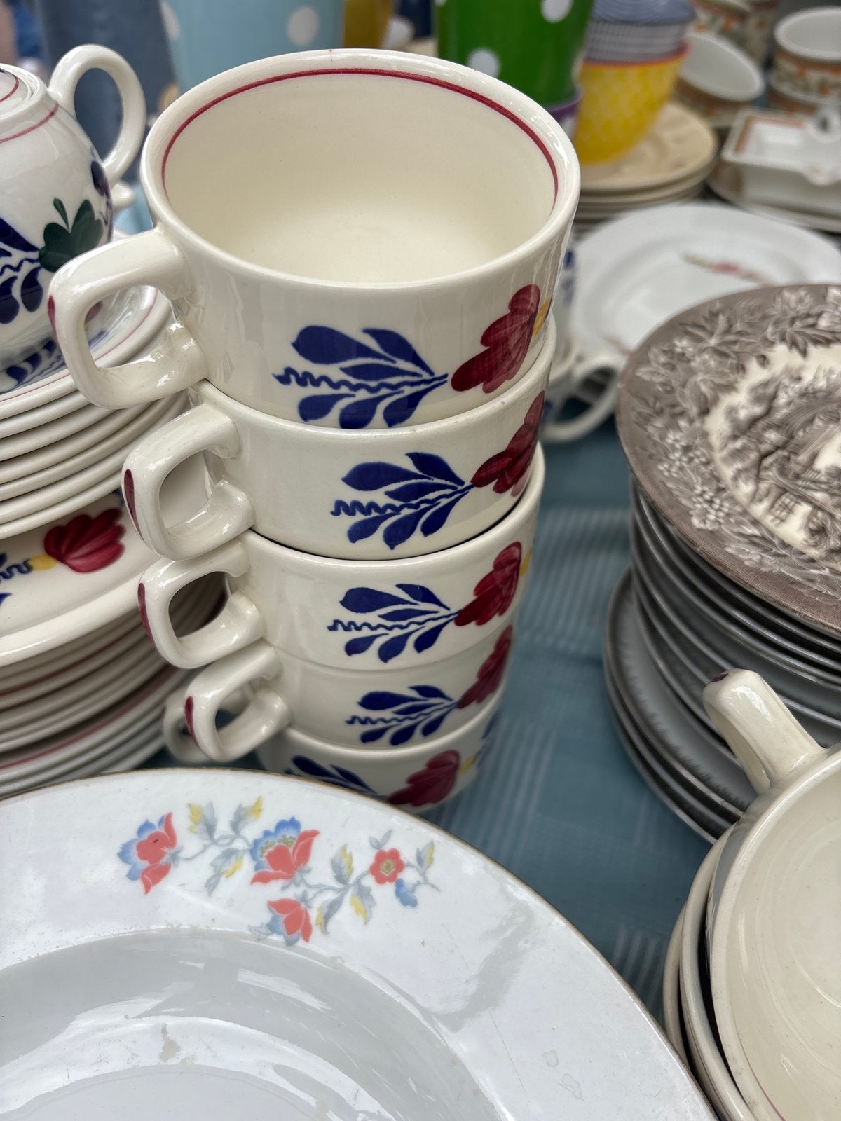 Boerenbond servies: kopjes, schotels en meer, Antiek en Kunst, Ophalen