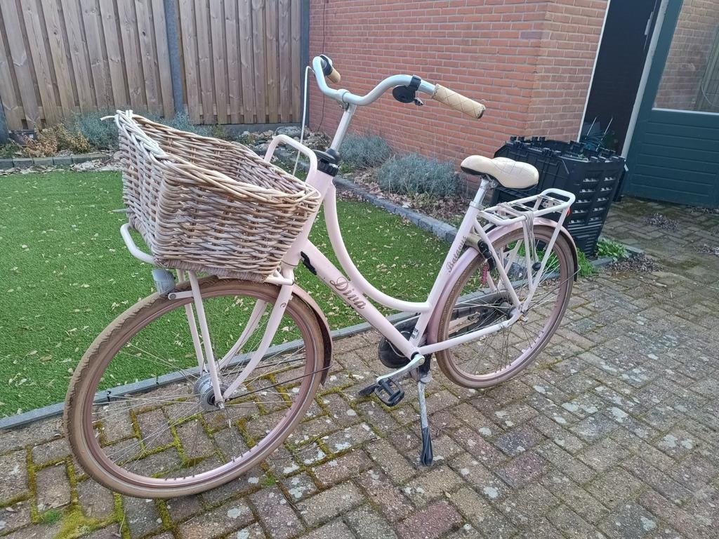 Roze damesfiets, Ophalen, Gebruikt, Batavus Diva, Versnellingen