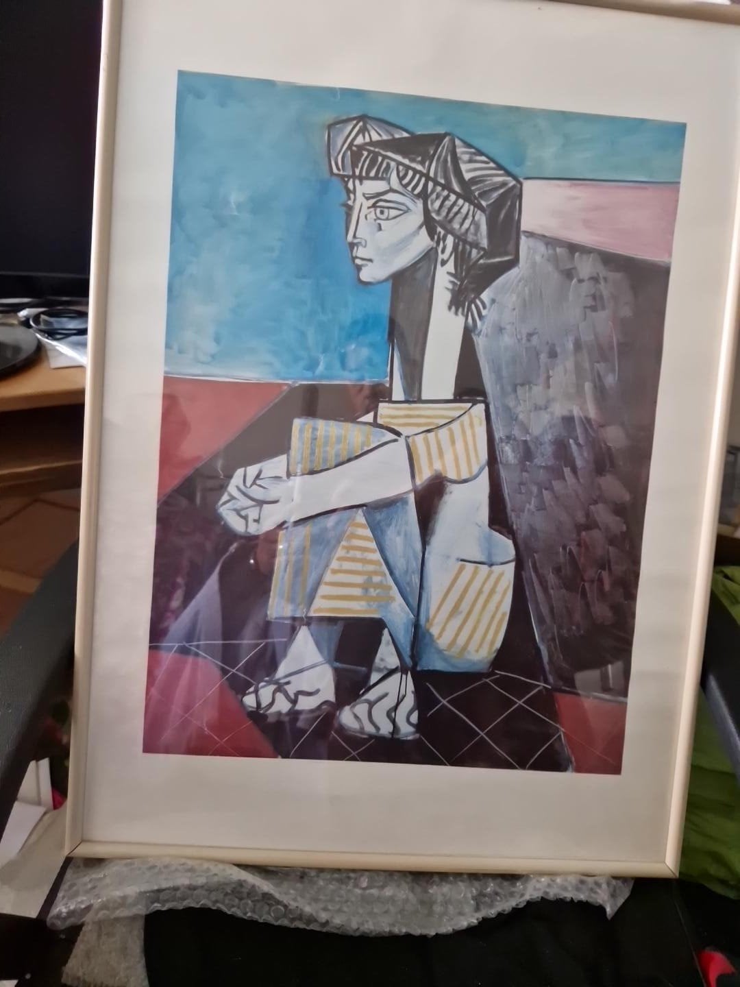 Twee Picasso prints in lijst - 50x70cm, Antiek en Kunst, Ophalen, Figuren, Papier/karton, Ingelijst