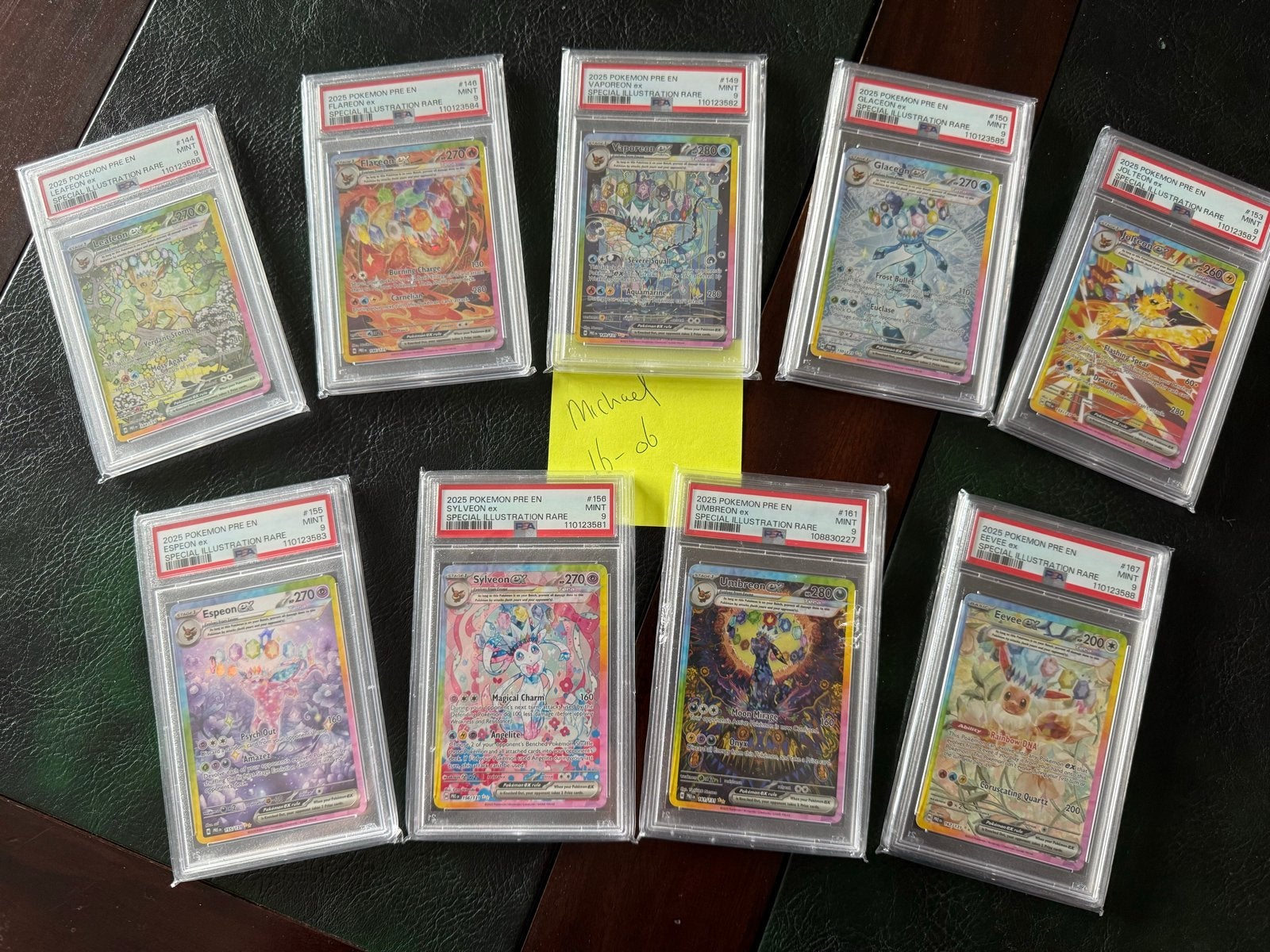 Eevee godpack PSA9 prismatic evolution complete godpack set!, Ophalen of Verzenden, Zo goed als nieuw, Meerdere kaarten