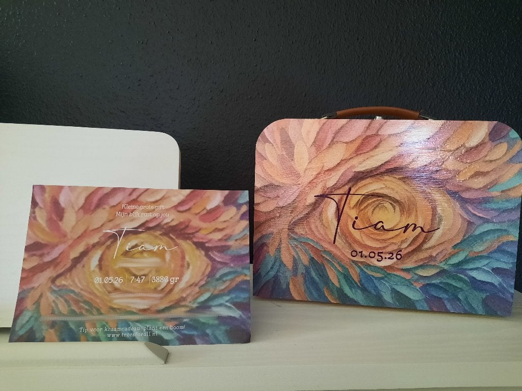 Geboortekistje kraamcadeau gepersonaliseerd, Ophalen of Verzenden, Nieuw, Kraamcadeau