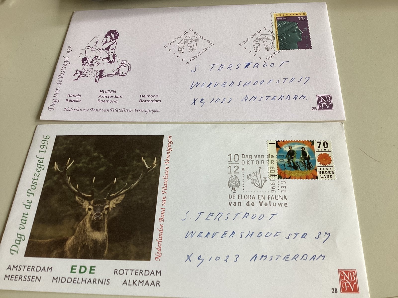 Twee enveloppen, Ophalen of Verzenden, Beschreven, Nederland