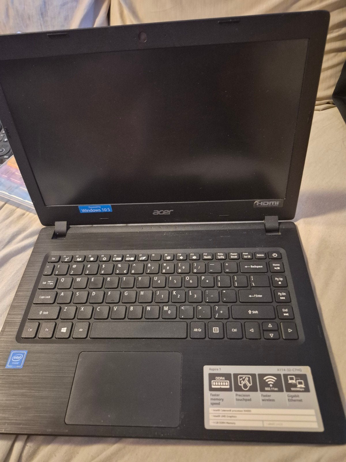 Acer Aspire 1 A114-32-C7HG Laptop - Windows 10 S, Gebruikt, Minder dan 2 Ghz, 14 inch, Ophalen of Verzenden