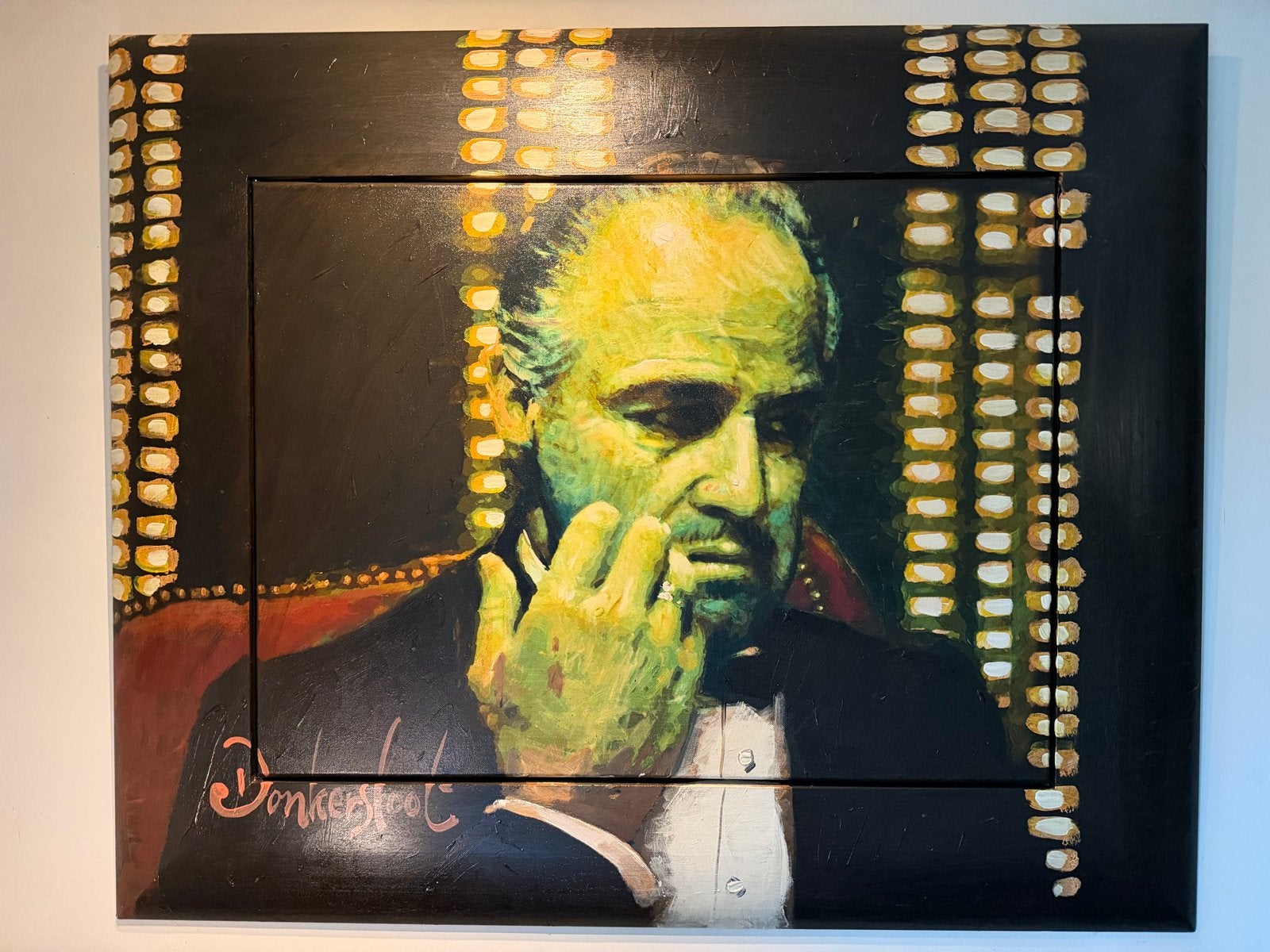 Don Corleone - Peter Donkersloot - Ingelijst Giclée, Antiek en Kunst, Giclée, Ophalen of Verzenden, Echtheidscertificaat, Overige materialen