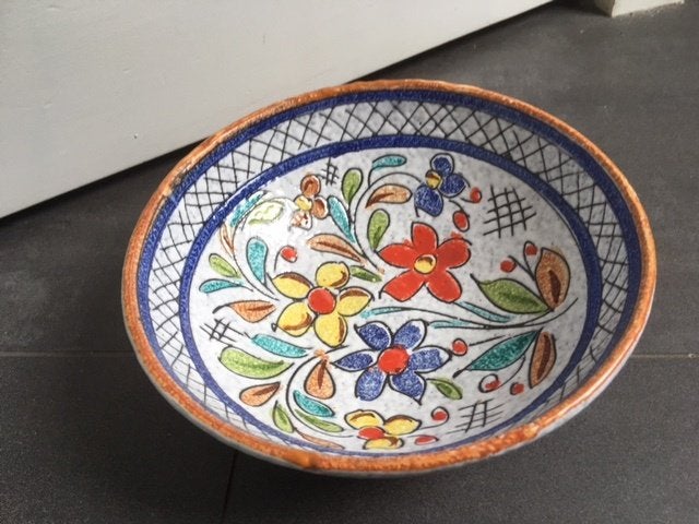 Schaal aardewerk jaren 50/60, Verzenden, Zo goed als nieuw, Rond, Steen of Aardewerk