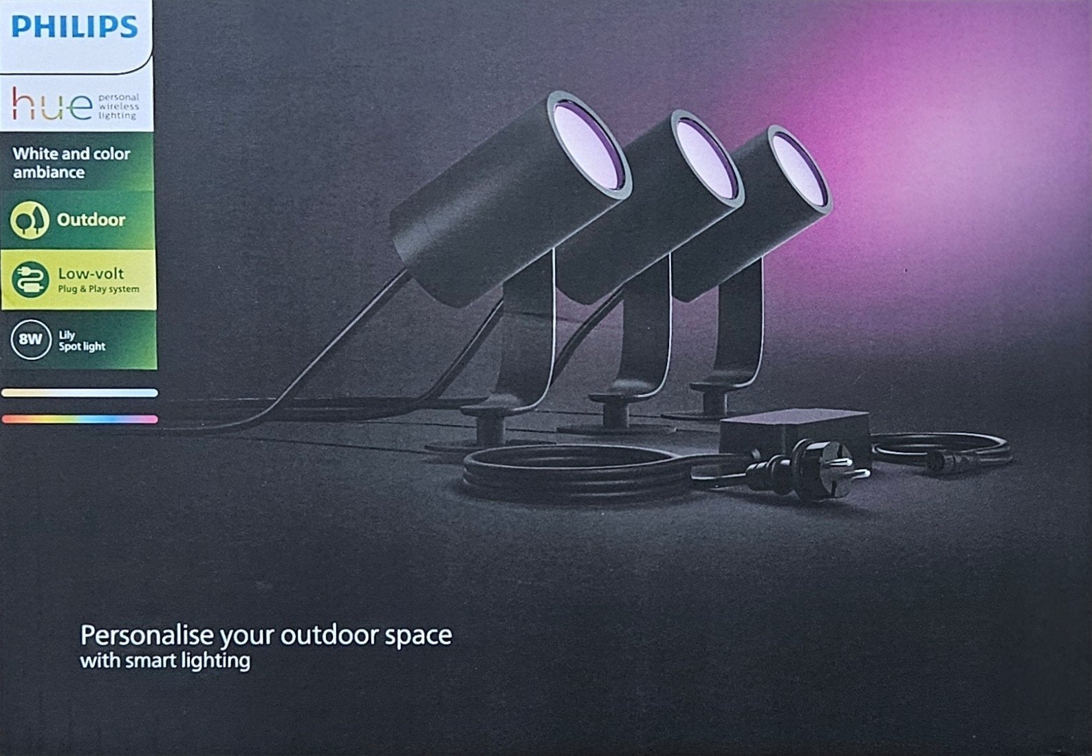 Philips Hue Lily Outdoor Spot Light Set van 3, Tuin en Terras, Kunststof, Minder dan 50 watt, Nieuw, Ophalen of Verzenden