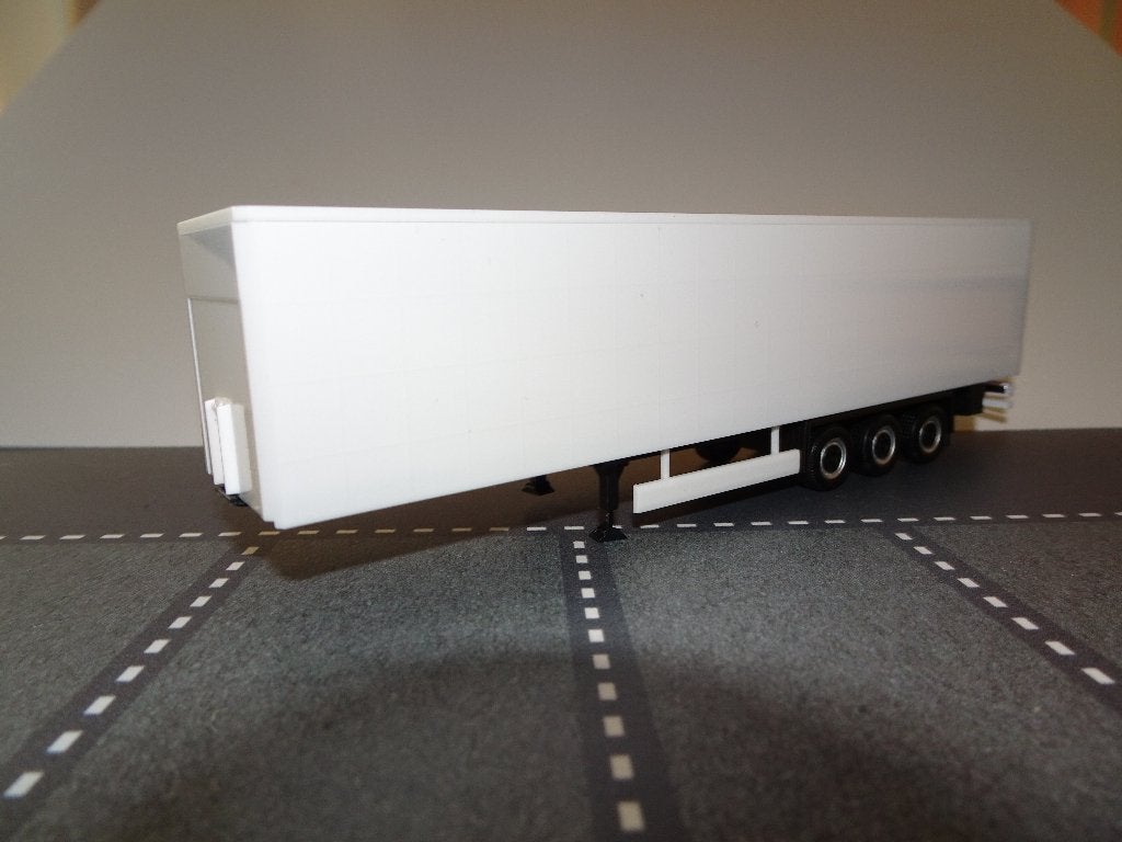 975 herpa zeil oplegger 3-as wit zwart 1:87 truck trein, Ophalen of Verzenden, Nieuw, Bus of Vrachtwagen, Herpa