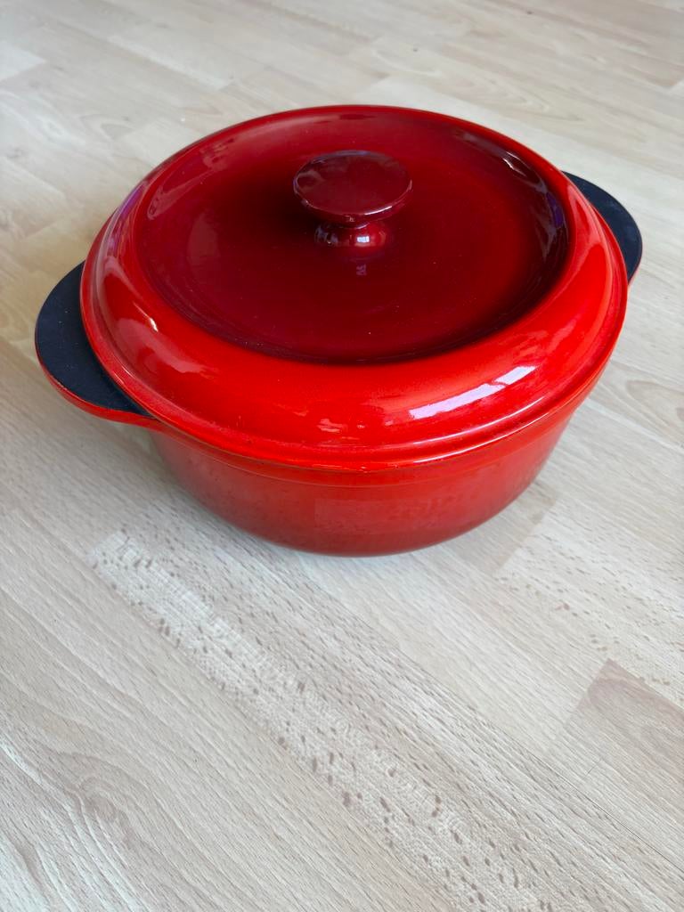 Zware gietijzeren Braadpan - 24 cm - Zo goed als nieuw, Ophalen of Verzenden, Zo goed als nieuw, Koekenpan of Braadpan, Gietijzer
